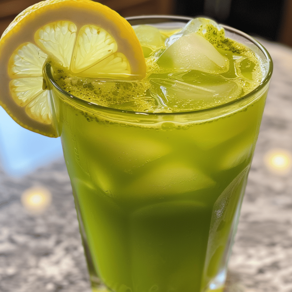 Matcha Lemonade: The Best Homemade Refreshing Boost in Just 5 Minutes 3 Homemade matcha lemonade with fresh lemon and ice