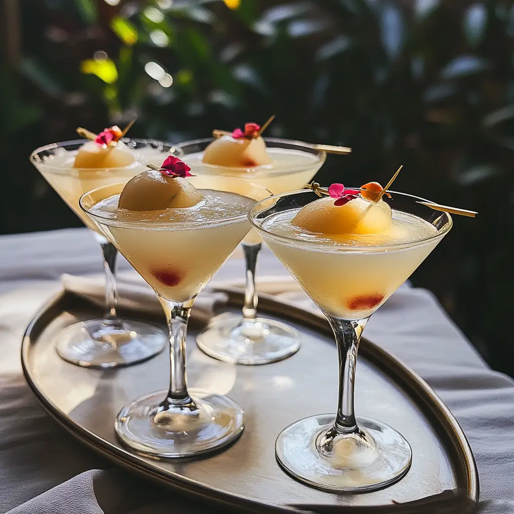 Lychee Martini: The Smoothest Exotic Cocktail You’ll Fall in Love With 10 mini lychee cocktails with floral garnish